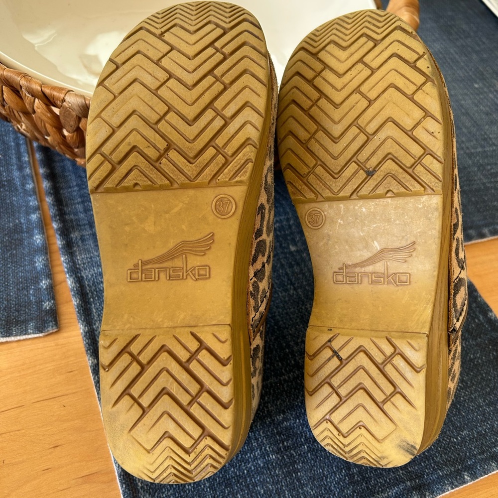 Dansko Professional Leopard Print Suede Clogs - Picture 4 of 5